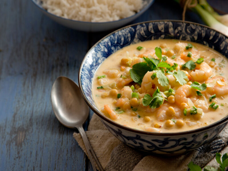 Tiger prawn chickpea curry recipe