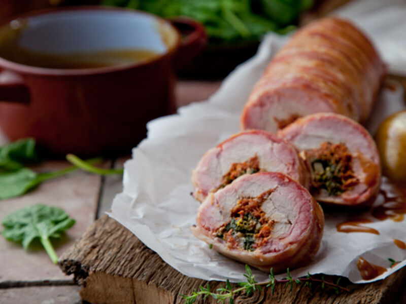 Tomato stuffed pork fillets recipe