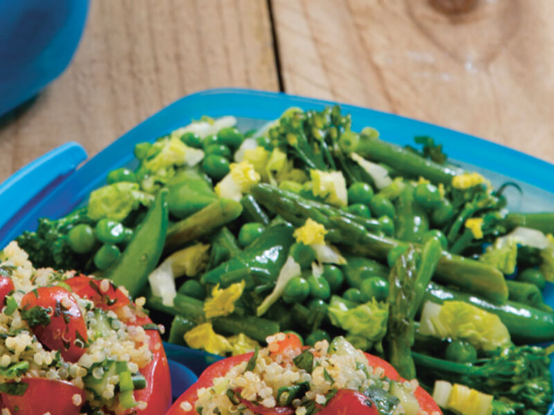 Big Green Vegetable Salad with Herby Dressing 