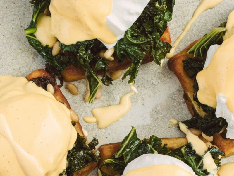 Killer Kale Tater Tot Eggs Benedict