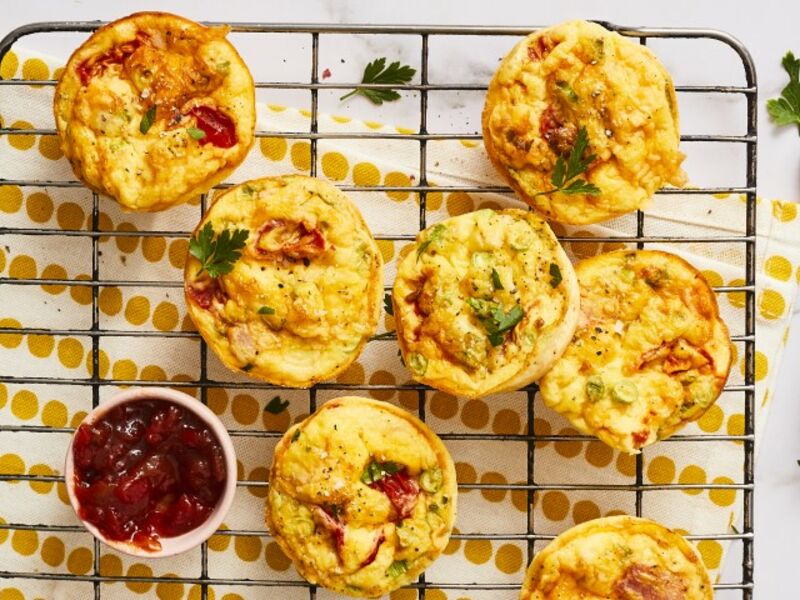 Mini Crustless Quiche Buns