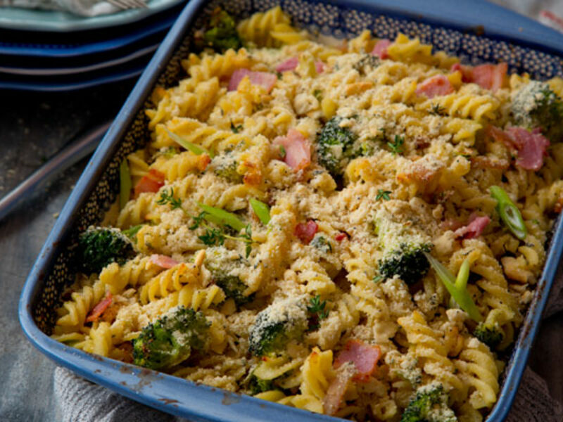 Bacon, Broccoli & Blue Cheese Pasta Bake