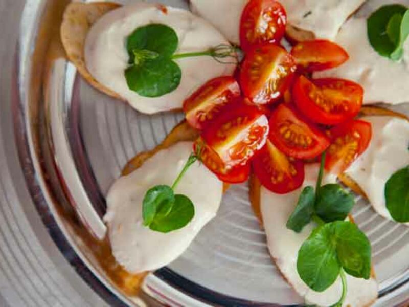 Feta melba toast