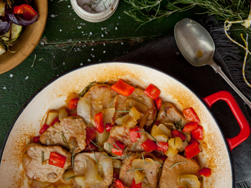 Roast pork honey apples recipe