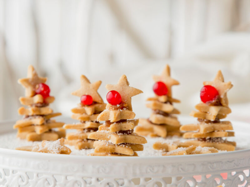 Christmas tree cookie stack