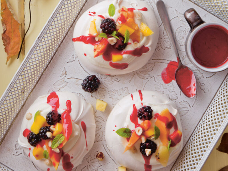 Gluten free tutti frutti mini pavlovas