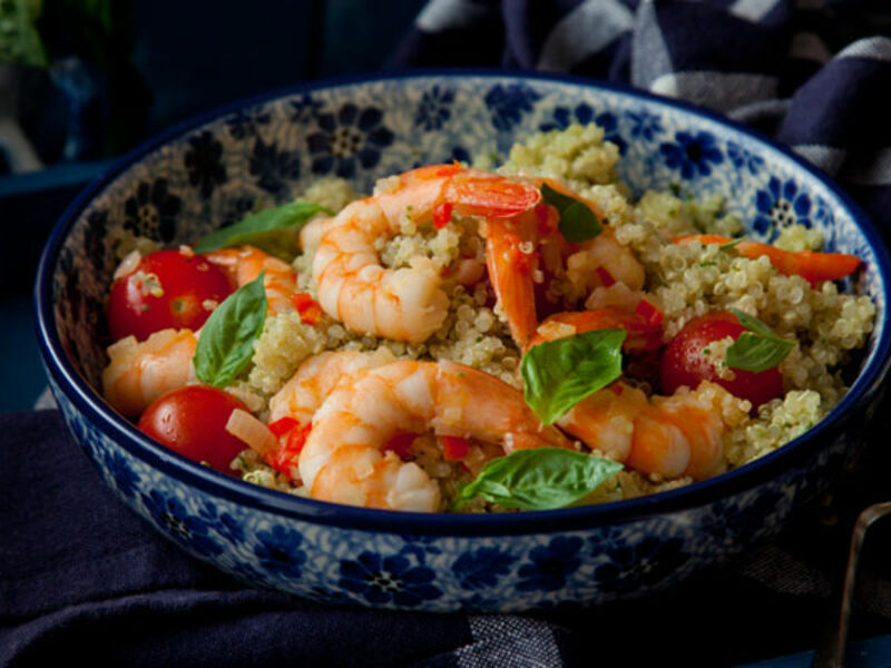 Prawns with quinoa