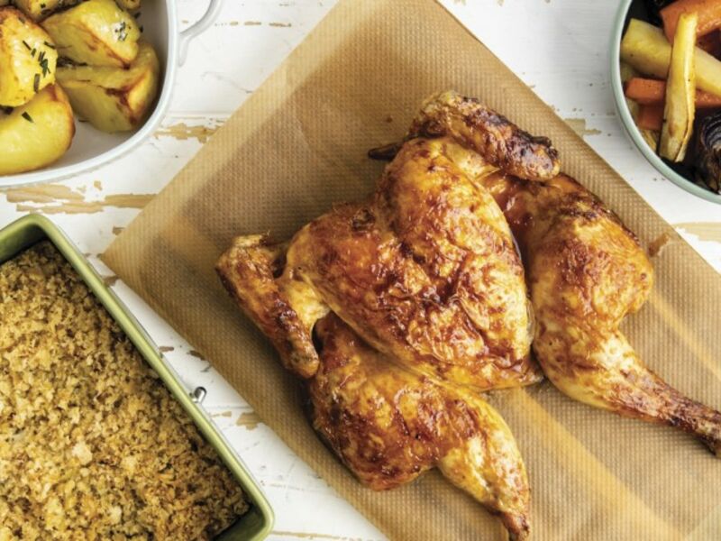 Bourbon Glazed Chicken with Zesty Stuffing   main