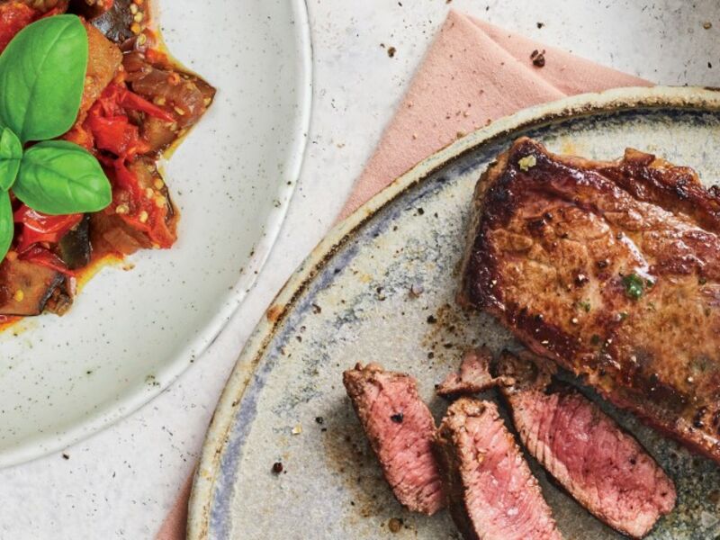 Kevins Grilled Beef Tornado with Caponata