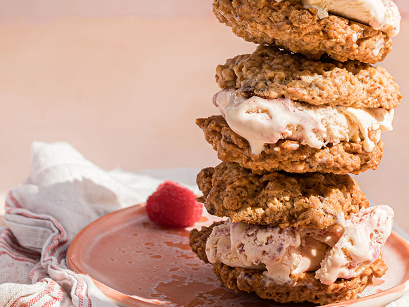 Raspberry Ice Cream Sandwiches