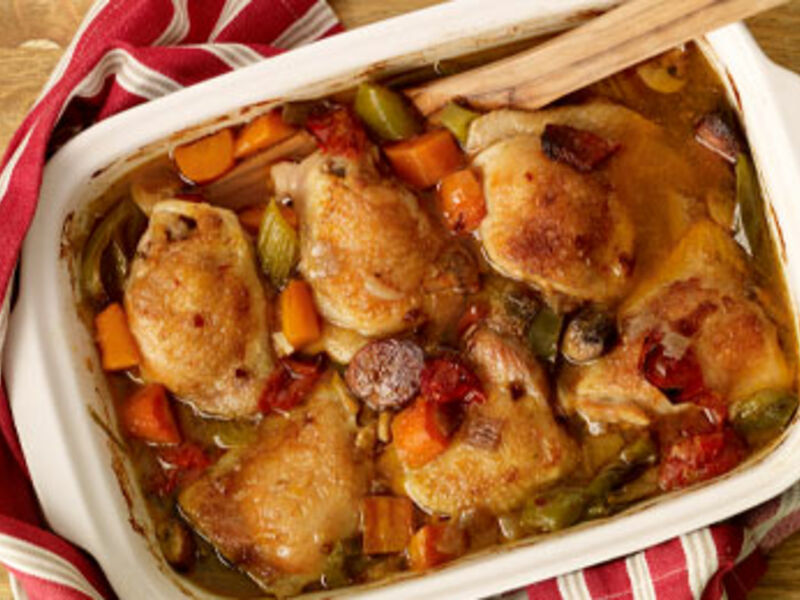 Slow Roasted Chicken & Chorizo Casserole