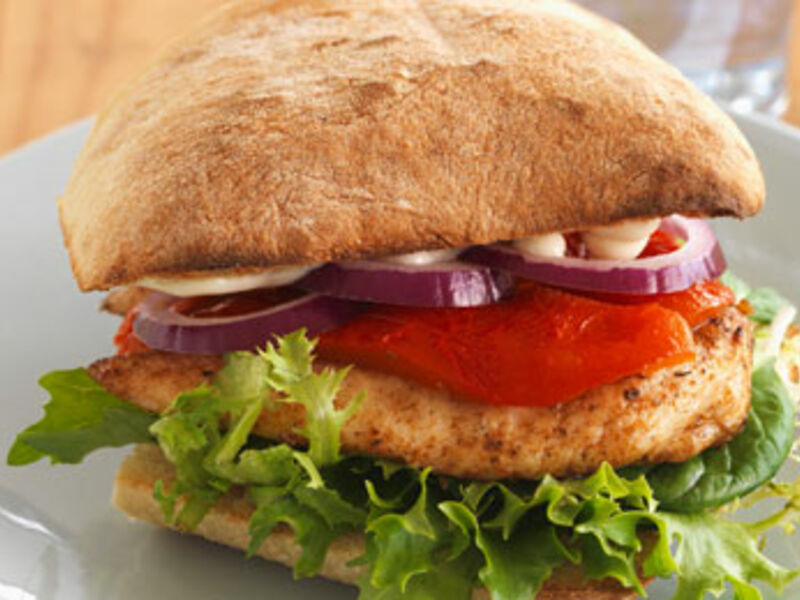 Chicken Fillet Burger with Streaky Bacon
