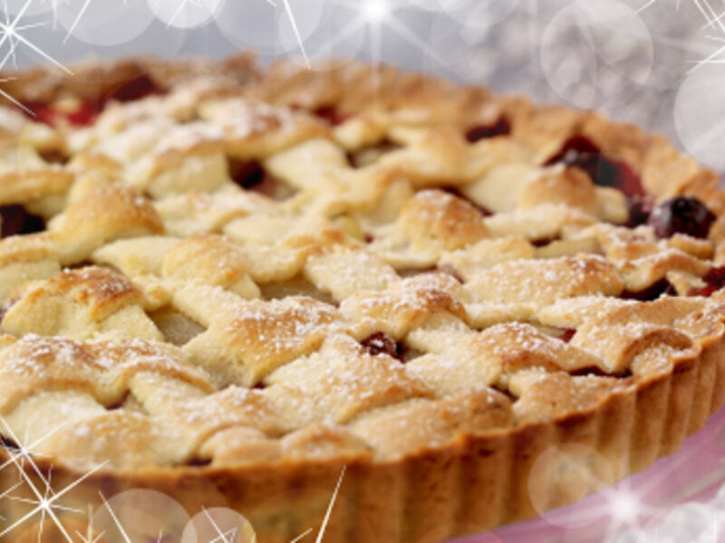 Cranberry & Pear Linzer Tart