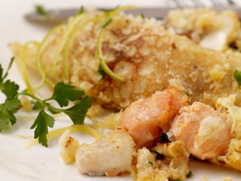 Creamy Seafood Crêpes with a Herb and Lemon Crust