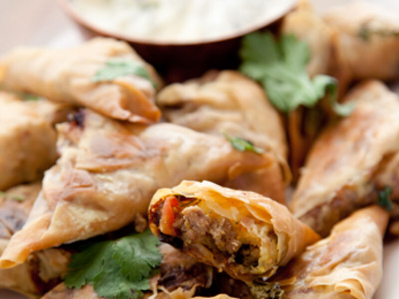 Lamb and Haloumi Mini Samosas