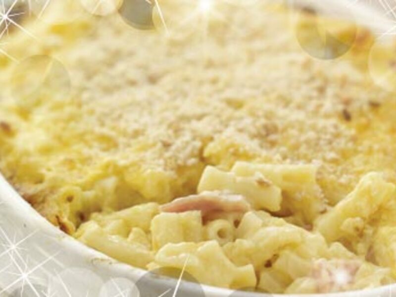 Baked Macaroni with Ham & Cheese
