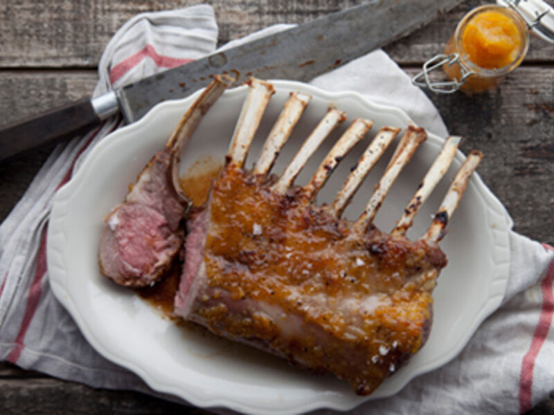 Roasted Rack of Lamb with Poitín Marmalade Crust