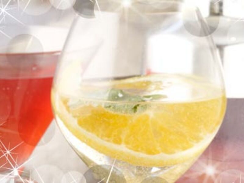 Orange & Basil Bellini with Cardamom