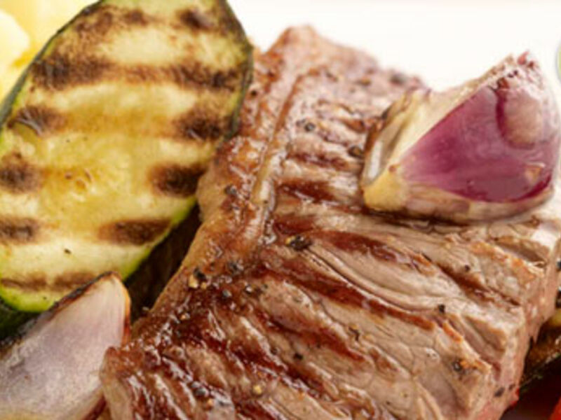 Pan Fried Sirloin Steak with Roasted Root Vegetables