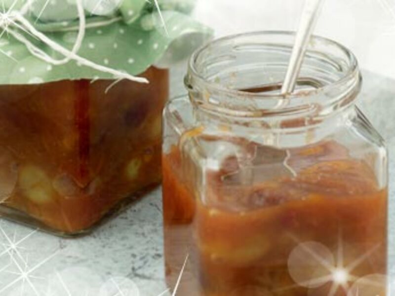 Plum and Cranberry Chutney with Garlic and Chilli