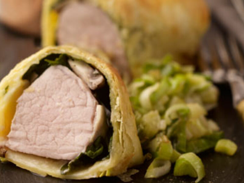Pork Fillet en Croute with Port & Red Wine Jus