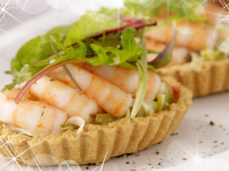 Prawn & Creamed Leek Tartlet with Parmesan Pastry