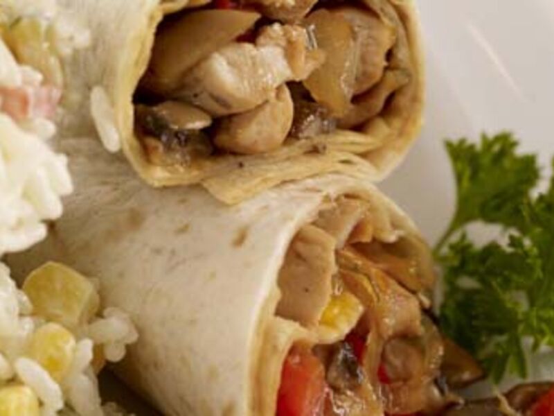 Sizzling Chicken Fajitas and Rice Salad
