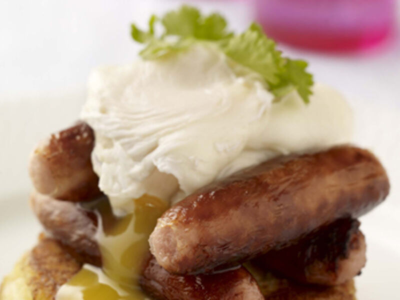 Pork Sausage Boxty with Poached Egg