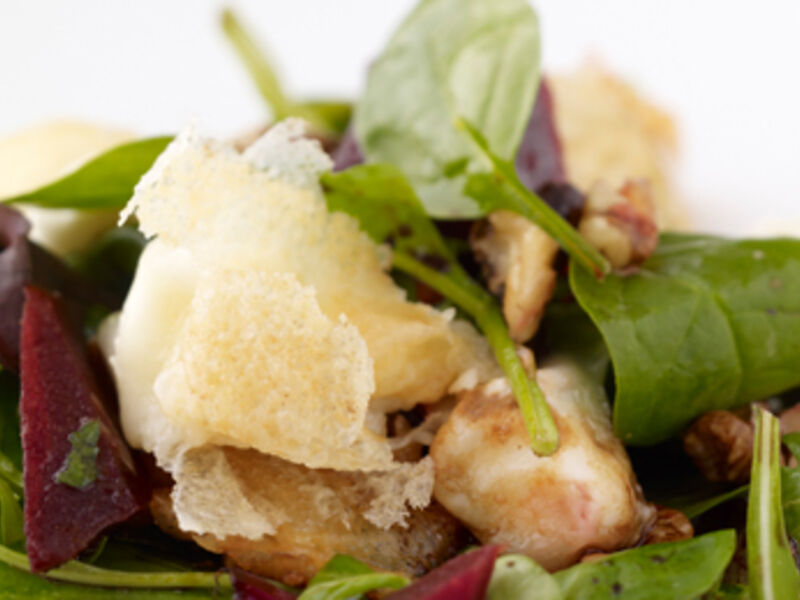 Salad of Baked Goats Cheese, Beetroot, Orange and Walnuts