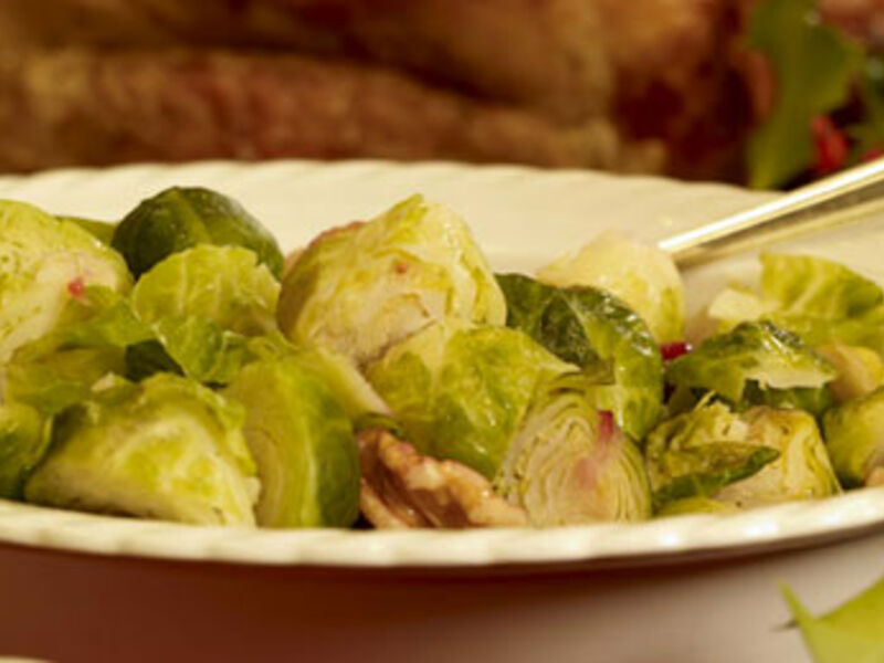 Brussels Sprouts with Caramelised Walnuts and Cranberries