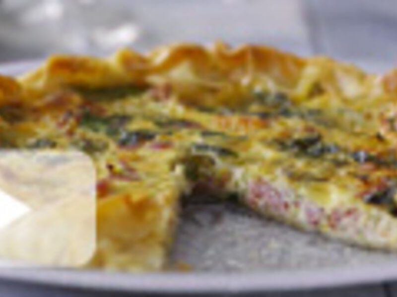 Smoked Bacon and Two Cheese Filo Tart